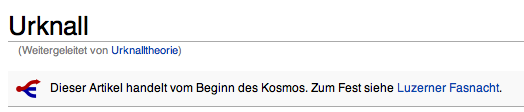 Dieser Artikel handelt von der Entstehung des Kosmos. Zum Fest siehe Luzerner Fastnacht.