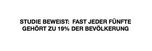 Studie beweist: fast jeder Fünfte gehört zu 19% der Bevölkerung